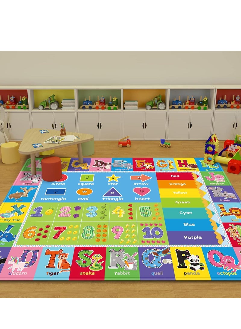 Kids Play Rug for Playroom, Kids Play Mat ABC Educational Area Rug, Toddler Baby Playroom Mat, Alphabet Soft Non-Slip Kids Rug Carpet for Boy Girl Bedroom (78.7X59 INCH Style 2)