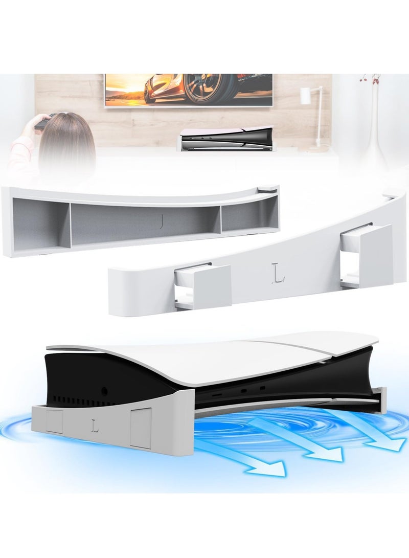 Horizontal Stand for PS5 Slim PS5 Slim Stand Compatible with Playstation 5 Slim Console Digital and Disc Editions Super Stable PS5 Slim Base Stand Holder PS5 Slim Accessories White