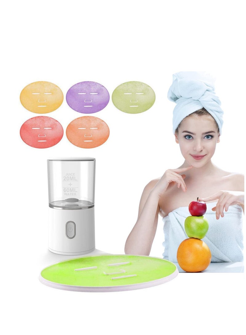 Facial Mask Machine DIY Natural Fruit Vegetable Collagen Cream Mask Maker USB Rechargeable Automatic Facial Care Face Mask Maker Machine Care Mask Making Tool IPX5 Waterproof Intelligent Timing