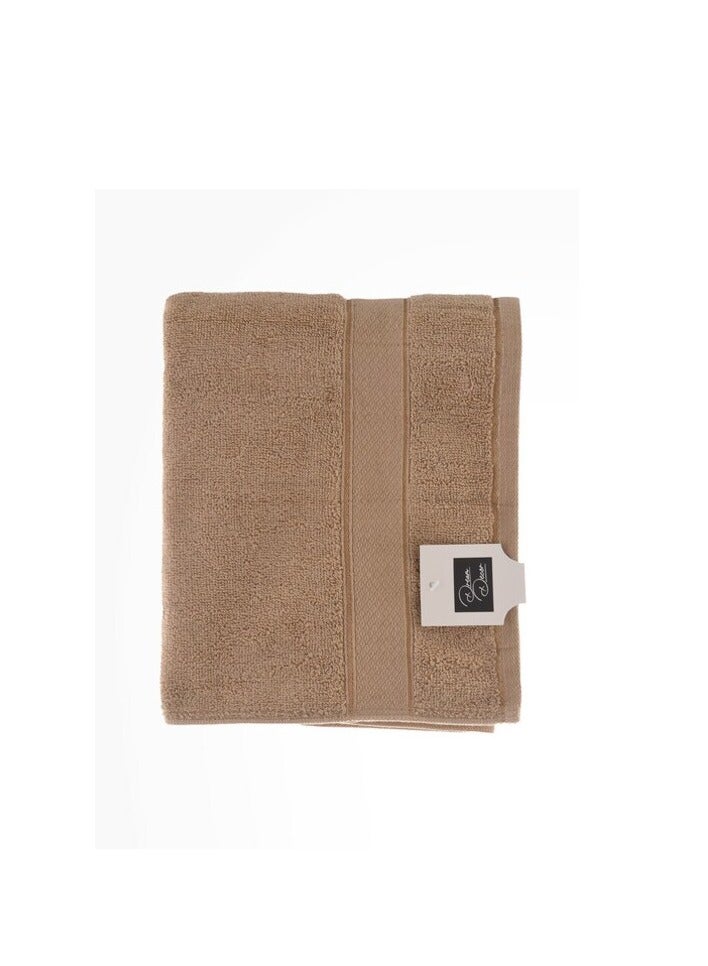 Beige 100% Cotton Hand Towel Set of 2 50x90 cm