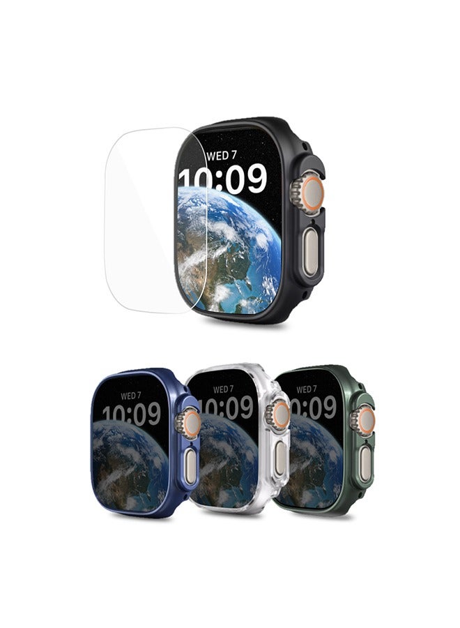 Matte Watch Cover for Apple Watch Ultra 49mm Case with Screen Protector (Pack of 4)
