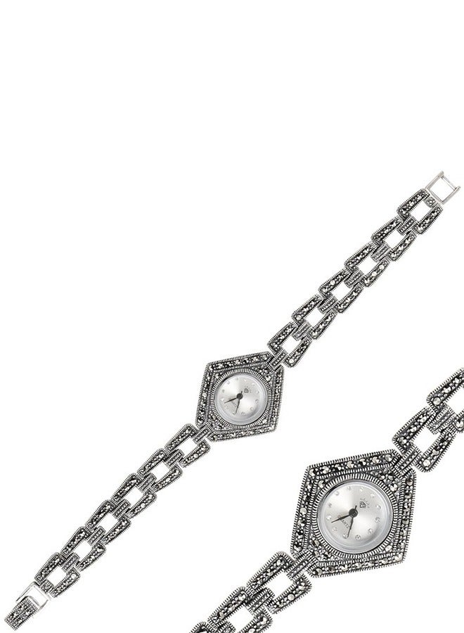 925 Silver-Natural Marcasite Wristwatch-High-Quality Jewelry in UAE Dubai 100% Precious Metal Gift for Women-EMNON133WR-SW94572