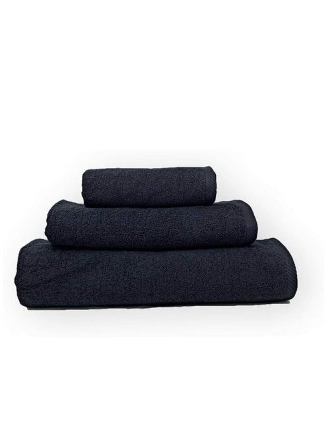 Premium SPA,GYM,POOL SALOON Towels, 100% Cotton Bath Towel 3Pcs 70x140 Cm, Black