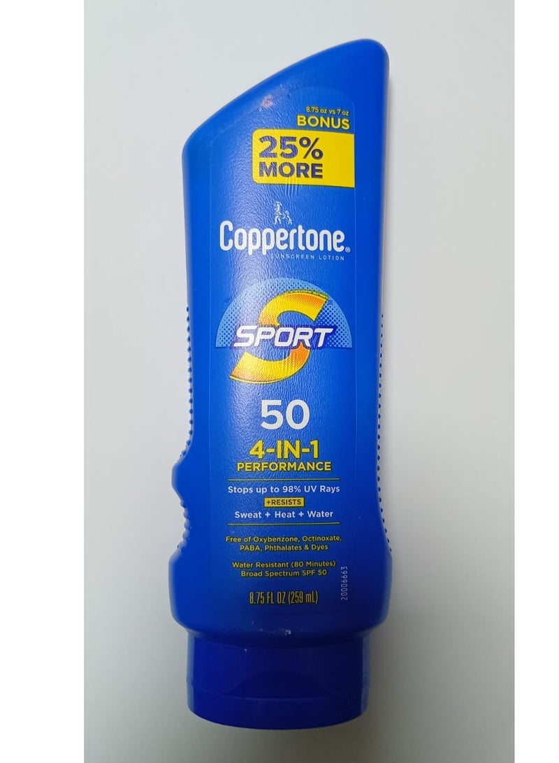 SPORT Sunscreen SPF 50 Lotion, Water Resistant Sunscreen, Body Sunscreen Lotion, 8.75 Fl Oz, 259ml