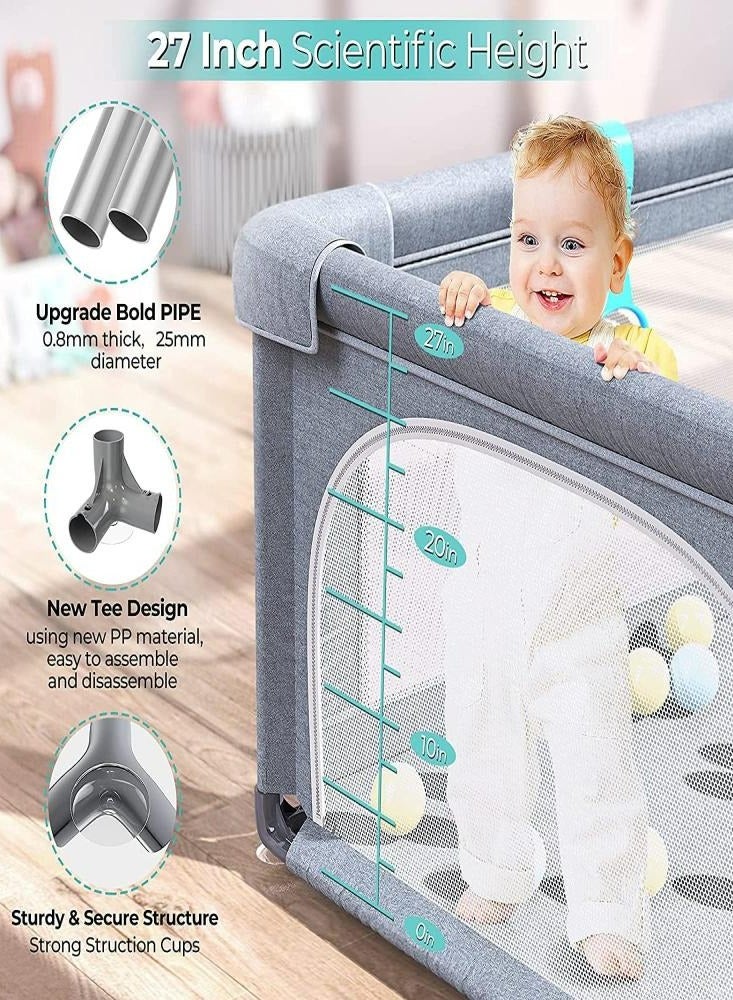 Oasisgalore Baby Playpen Toddler Play Yard Large Baby Fence for Kids Indoor Outdoor