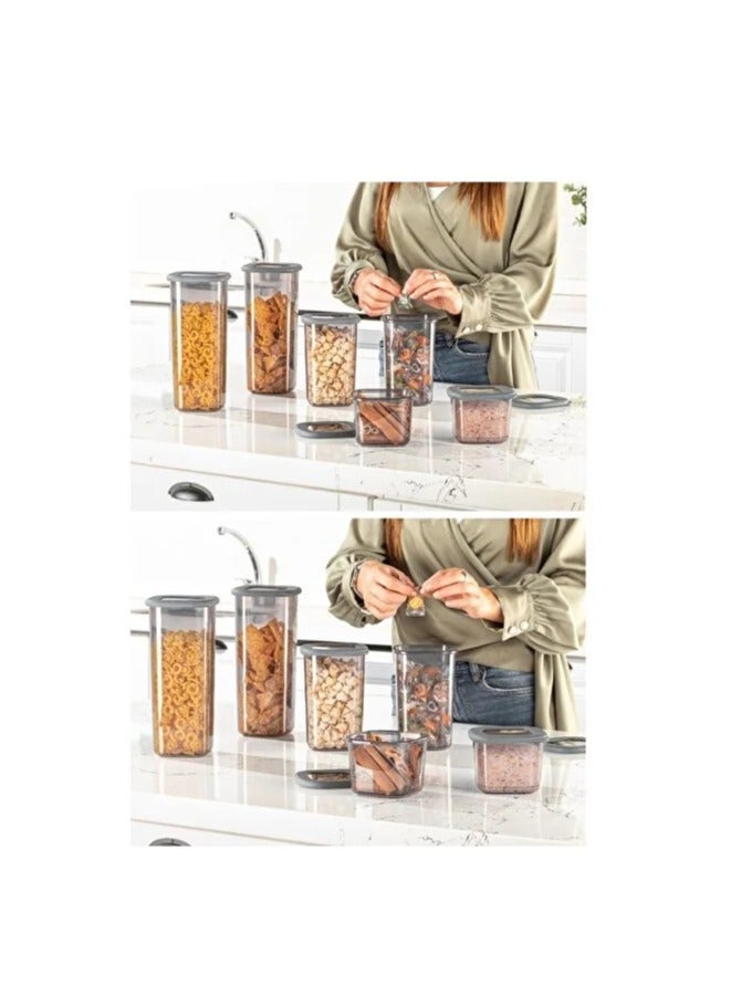 15-Piece Square Food Storage Container Set with Label