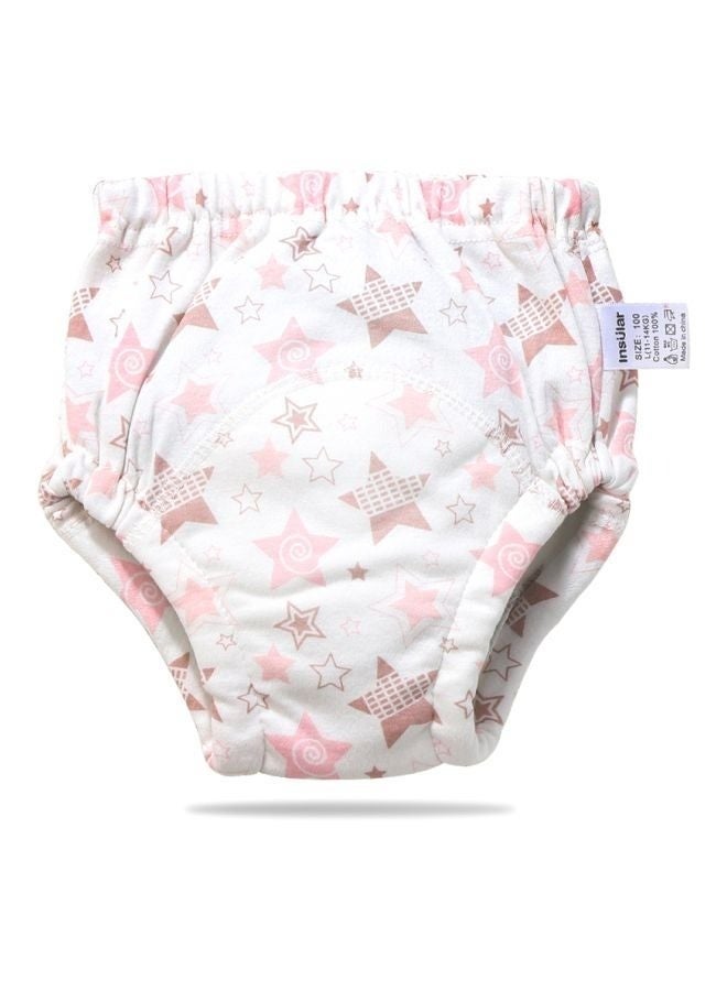 2-Piece Cotton Training Pants for Baby Size L 6 Layers Breathable and Washable Underwear with Cute  Star Pattern for Toddler Potty Training Light Pink
