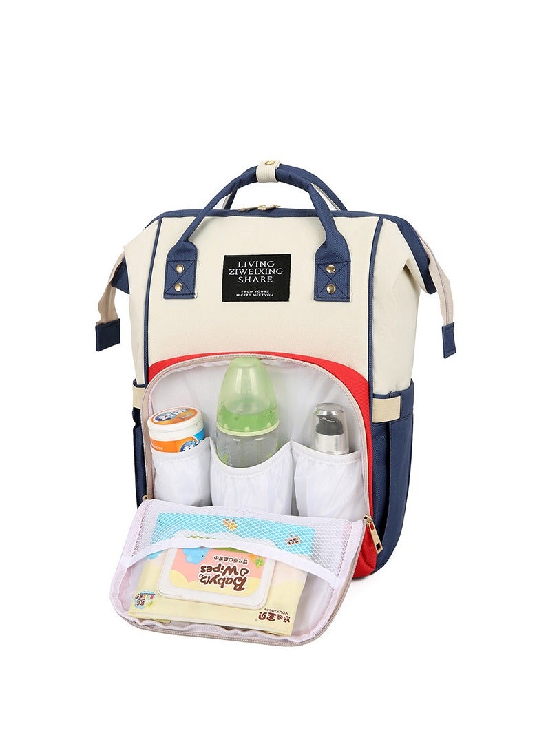 Diaper Baby Changing Travel Bag Backpack Multifunctional Large Capacity with Independent Milk Bottle Pockets Black