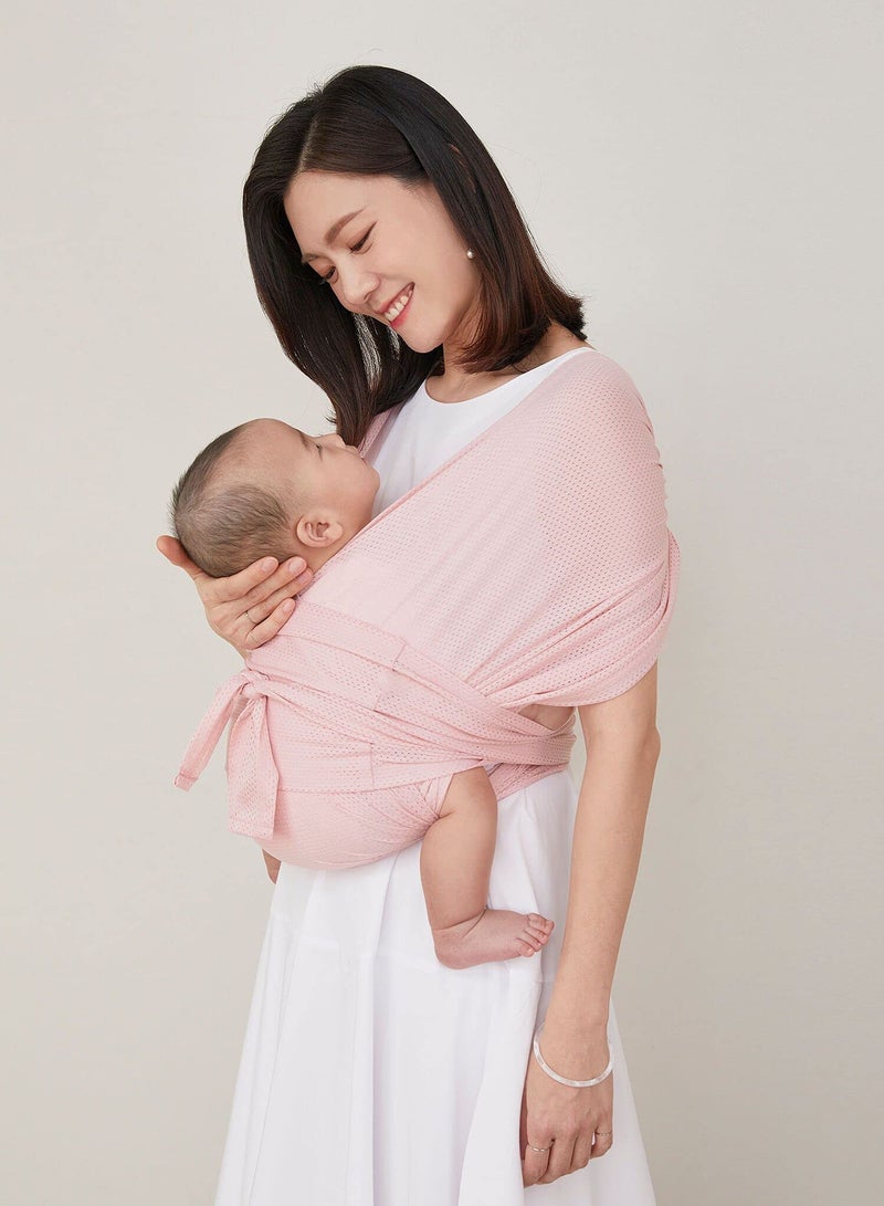 Baby Wrap Carrier For Newborn, Hassle-Free Moisture Wicking And Breathable Infant Sling, Perfect For Newborn Babies To 44 Lbs Toddlers Pink, L