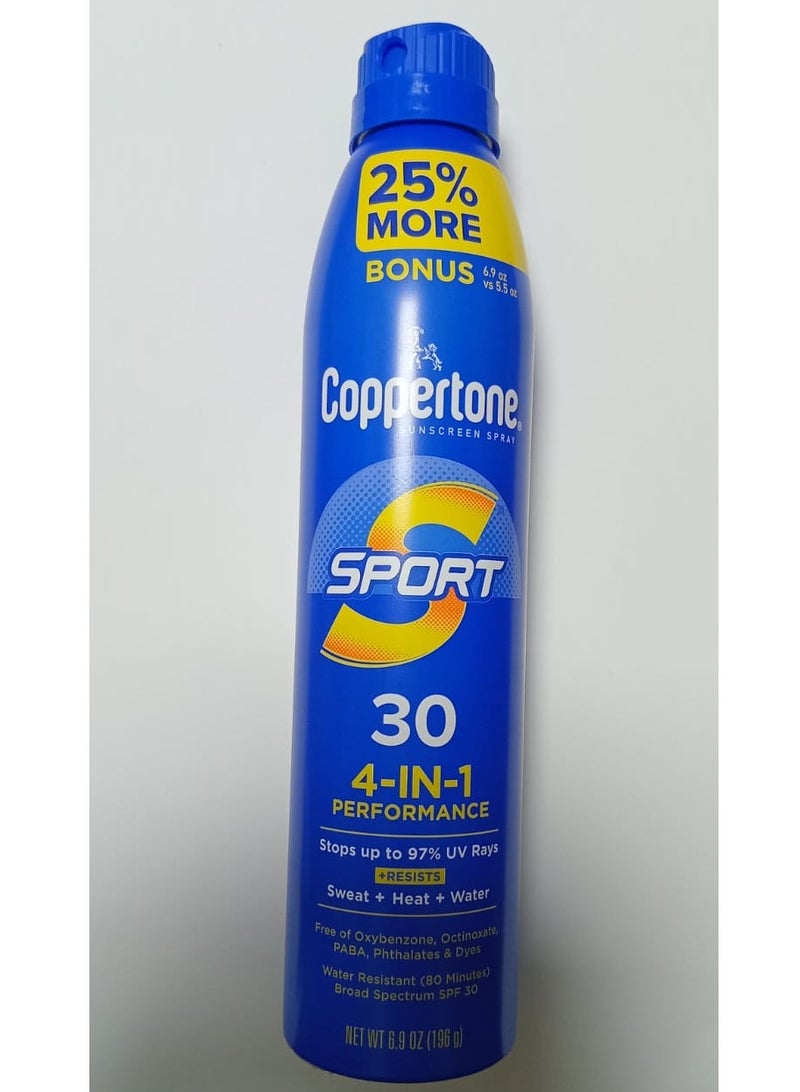 SPORT Sunscreen Spray SPF 30, Water Resistant Sunscreen, Broad Spectrum Spray Sunscreen SPF 30, 6.9 Oz (196g) Spray