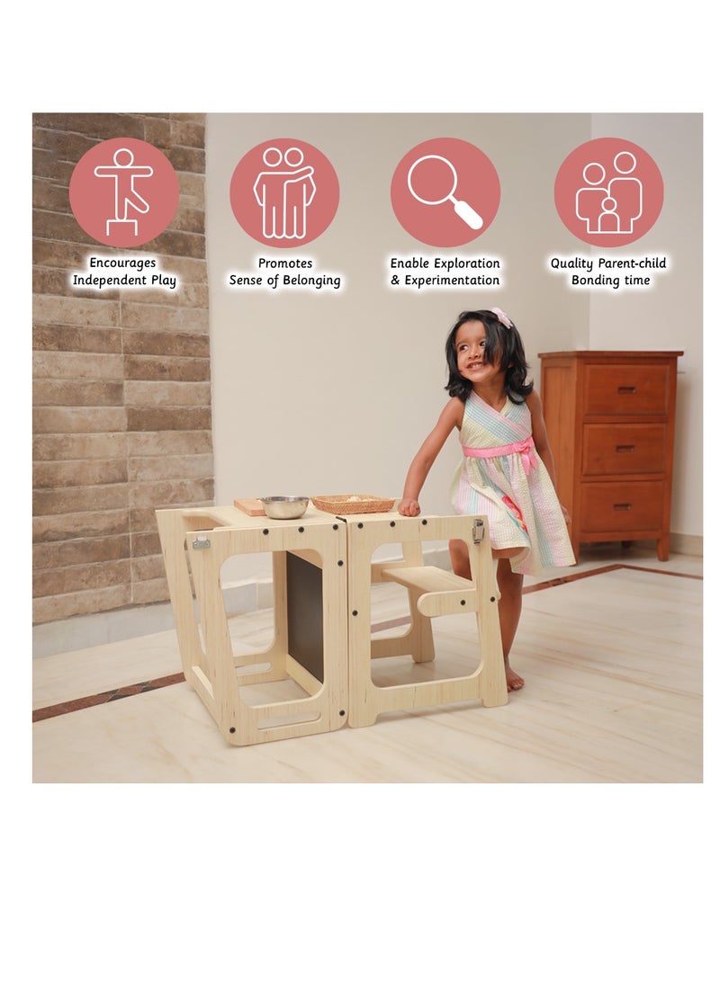 Learning Tower Wooden Step Stool and Preschooler Children's Activity Tower for Kids, Small, Toddler- Wooden Stool for Kids Play and Learning