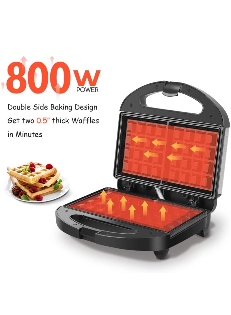 Waffle Maker ,2 Slice Electric Waffle Maker with Safety Lock, Temperature Control, Overheat Protection, and Adjustable Temperature