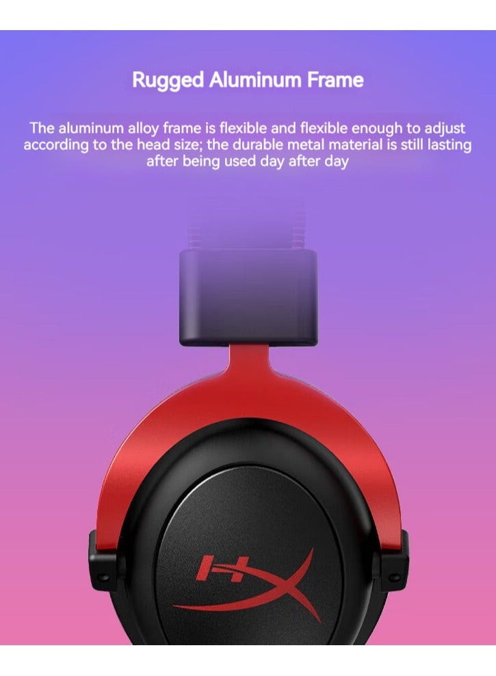 Cloud II Brand New Wired Over Ear Gaming Headphones For PS4 PS5 XOne XSeries NSwitch PC Red