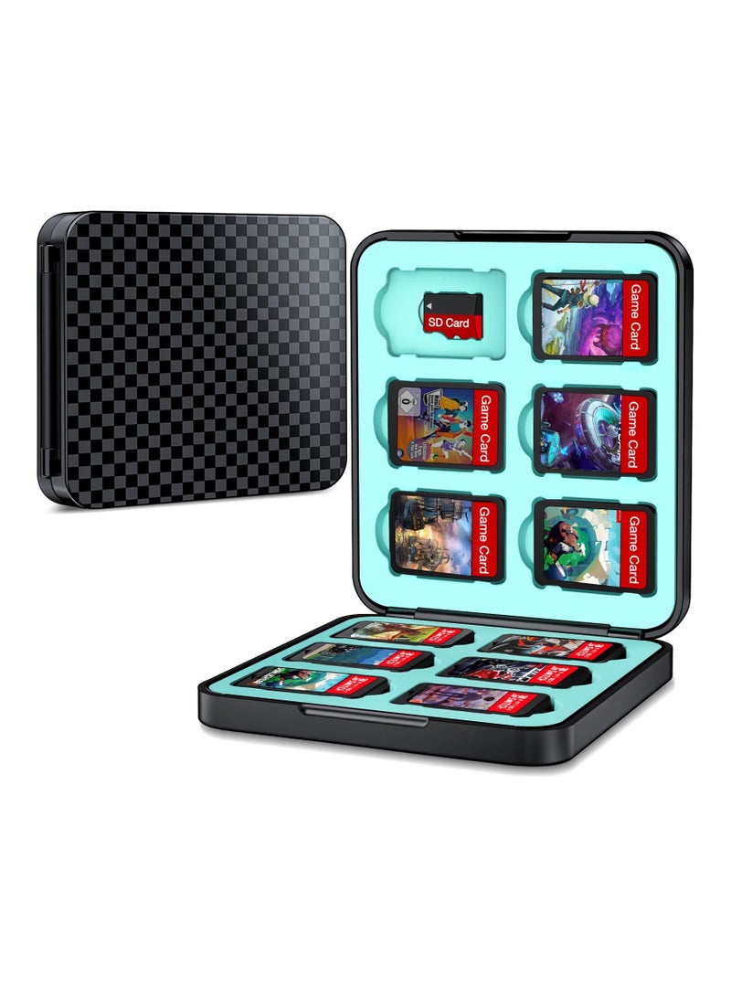 Switch Game Case Holder for Nintendo Switch Games Card and Storage 12 Switch Game Cartridge, Protective Hard Shell, Soft Lining Rubber and Portable Switch Game Holder - Black