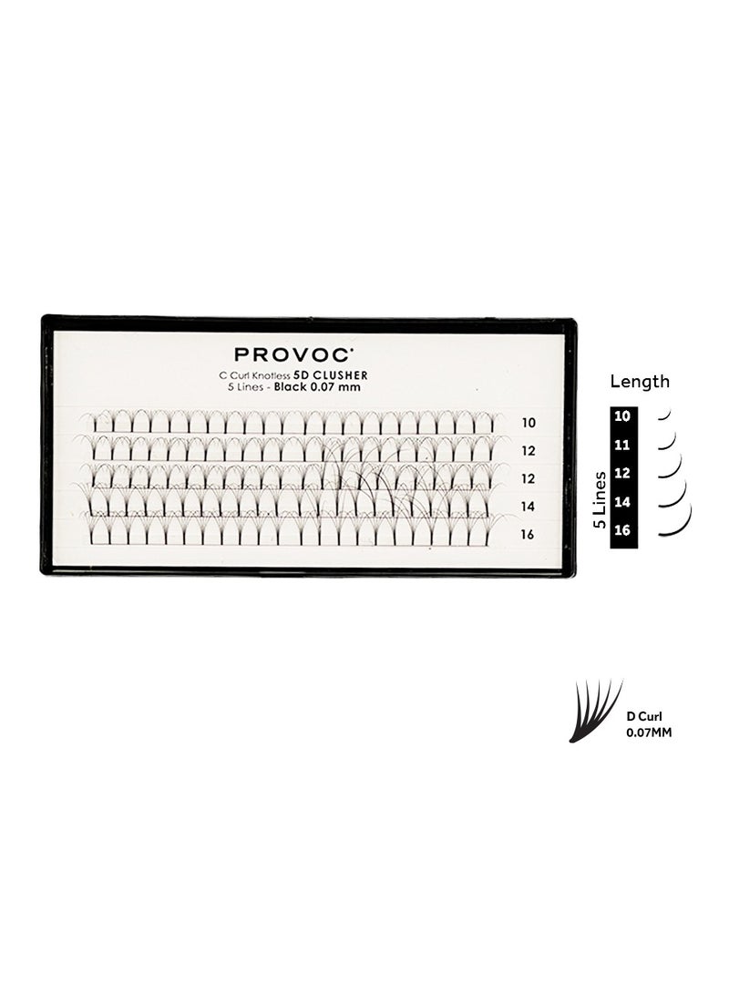 PROVOC 5D CLUSHER Lashes Extensions Black 0.07mm (5 Lines)
