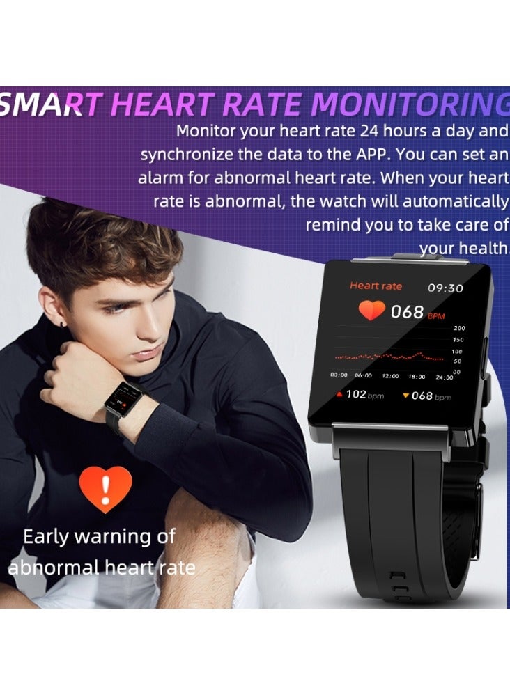 KS01 1.85 Inch Smart Watch Supports Blood Glucose Detection, Blood Pressure Detection, Blood Oxygen Detection(Black)