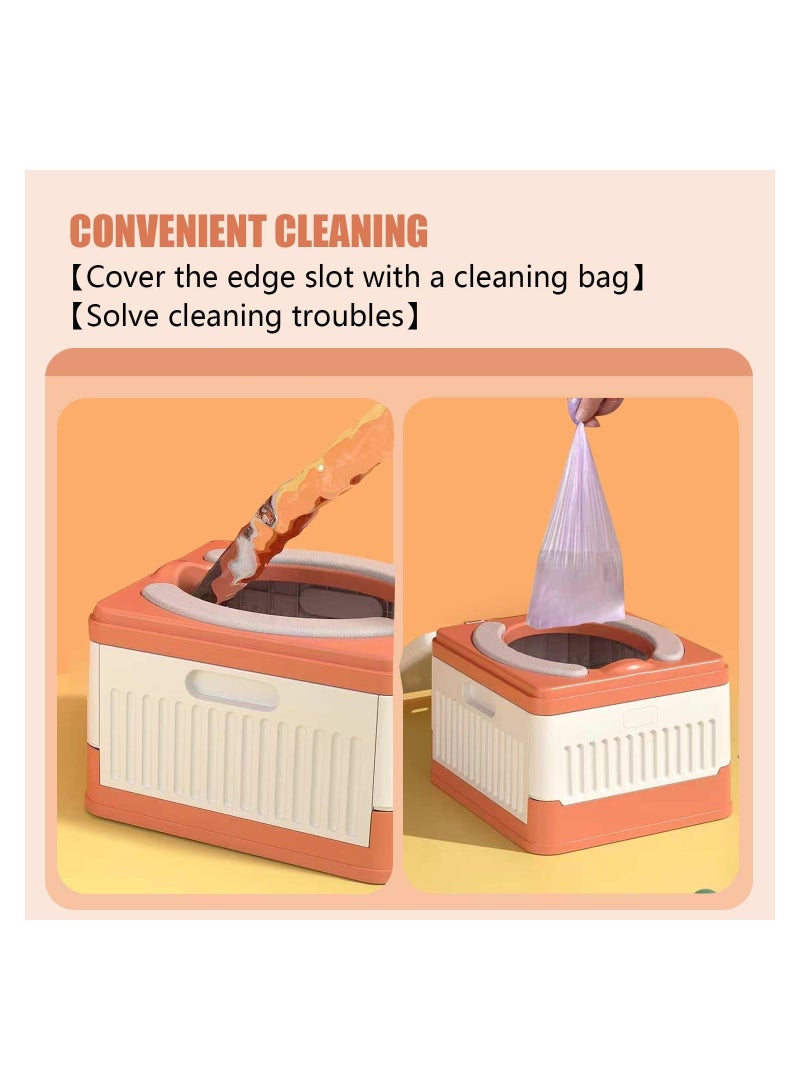 Foldable Potty, Portable Potty Seat for Toddler In Travel, Kids Training, Moblie Toilet In Car, In Urgent Toilet, for Camping, Outdoor, Indoor(1 Storage Bag + 20 Garbage Bags)