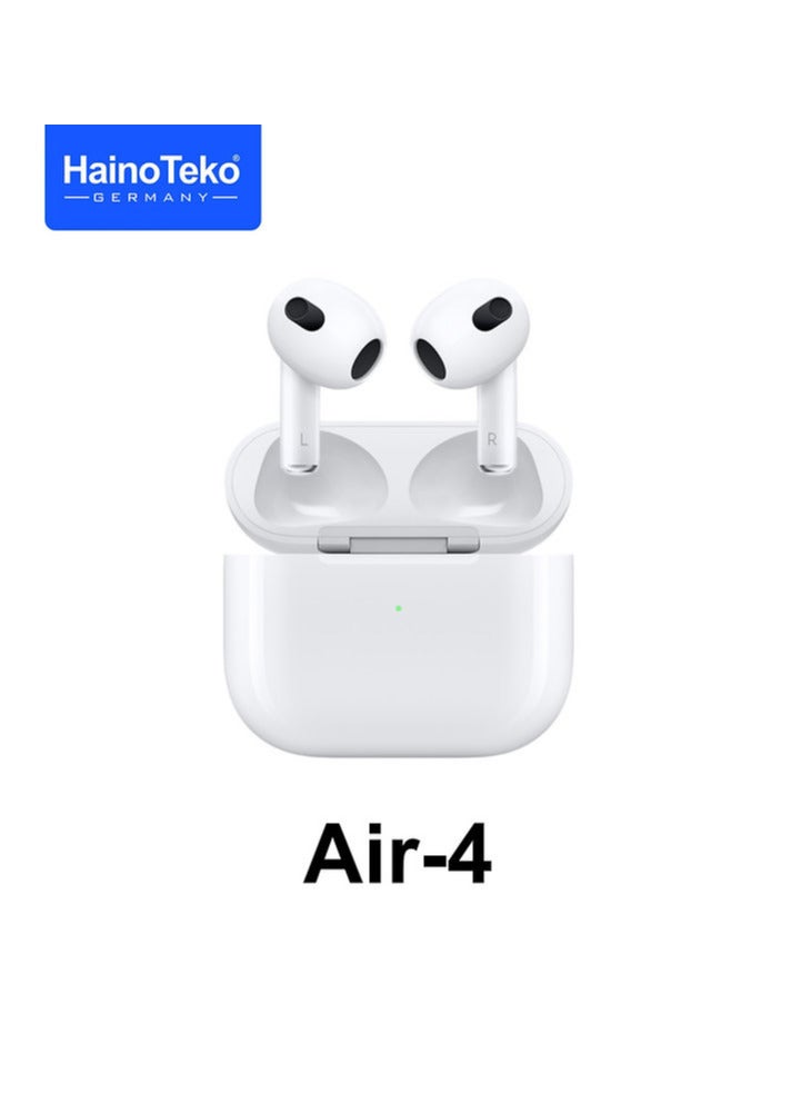 Haino Teko Air 4 True Wireless Earbuds Bluetooth Earphones with Clear Calls Noise Reduction Touch Sensor Super Battery Display Battery Heavy Bass White