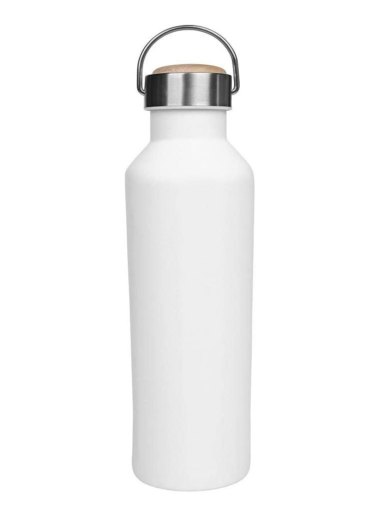 Beautiful Stainless Steel Water Bottle with Bamboo Lid