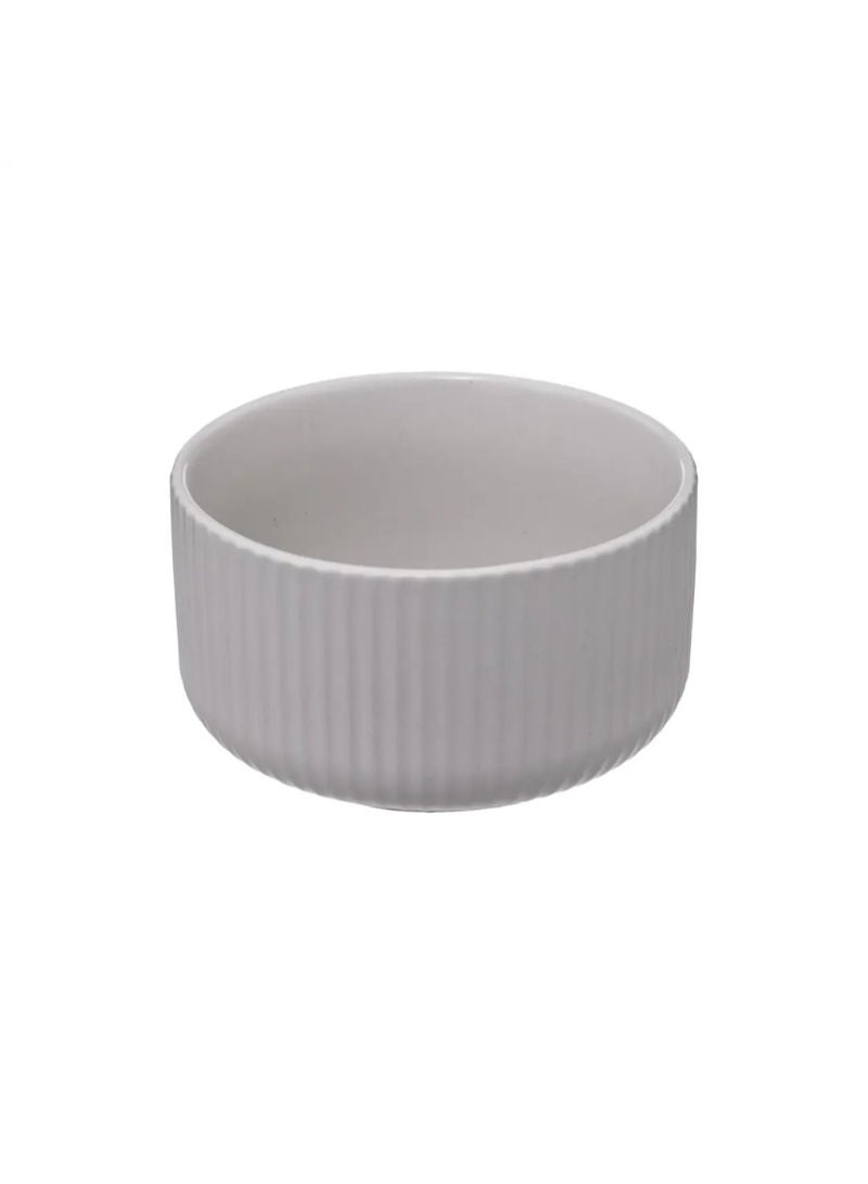 Ribbed Earthenware Bowl 420 Ml White