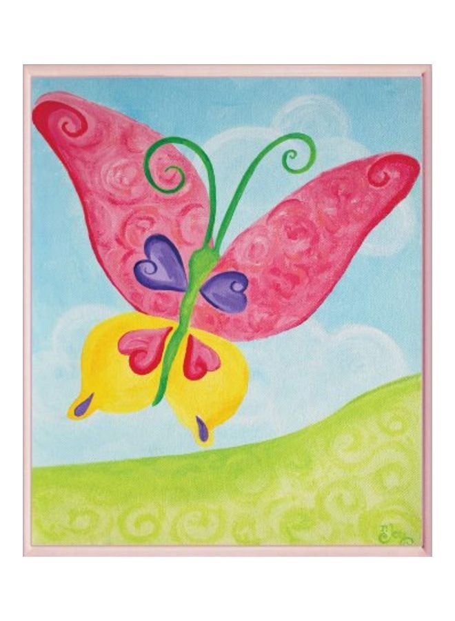 Butterfly Painted Wall Decor Plaque Blue/Red/Green 10x0.5x15inch