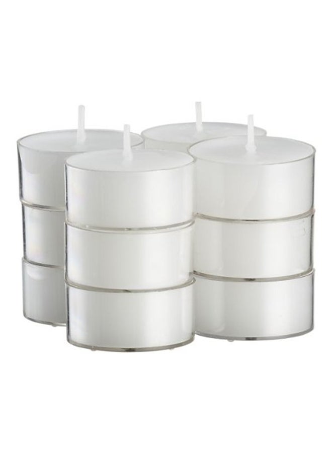 50-Piece Unscented Tea Light Candle Set White/Clear