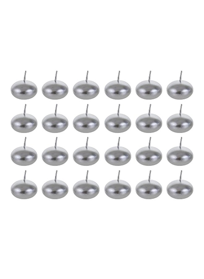 24-Piece Unscented Floating Disc Candles Silver 1x1.5x1.5inch