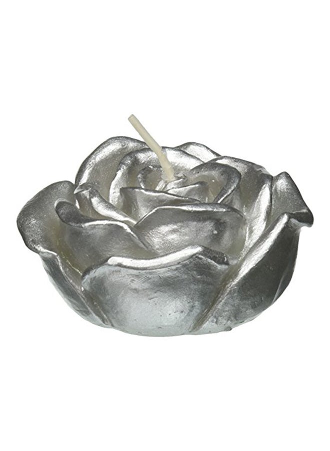 12-Piece Folding Candle Set Metallic Silver Rose