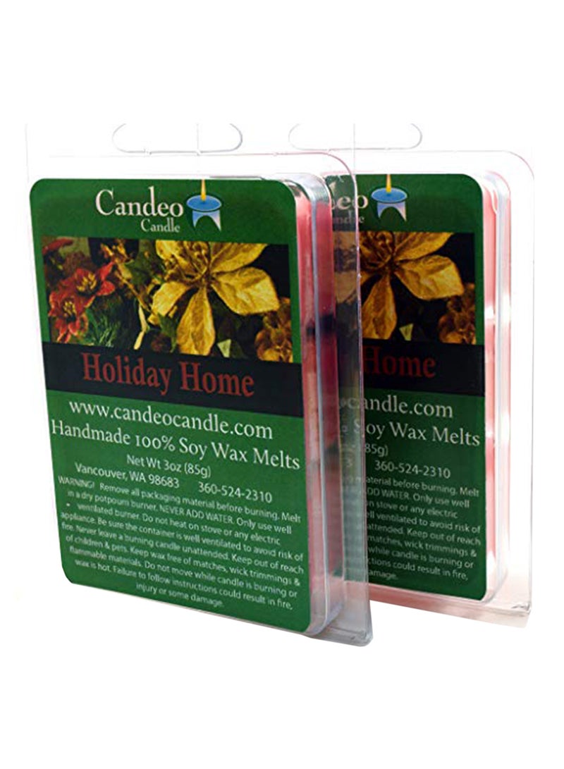 2-Piece Holiday Home Super Scented Candle Red 1 x 3 x 2inch
