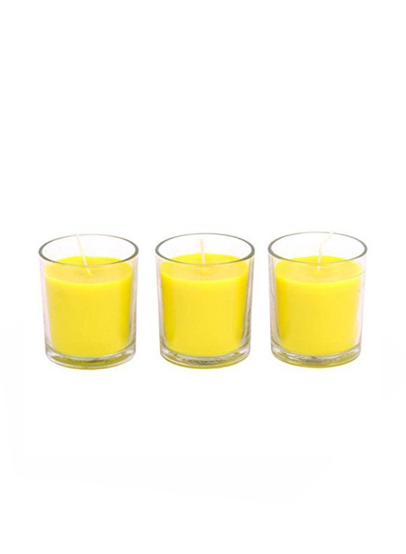 3-Set Highly Scented Candle Yellow