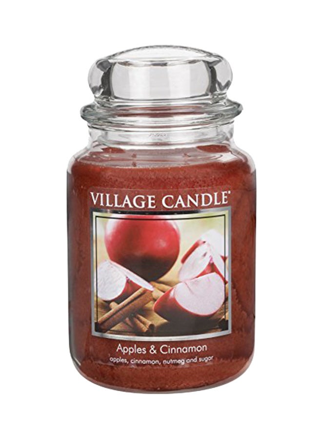 Apples & Cinnamon Large Glass Jar Scented Candle Clear