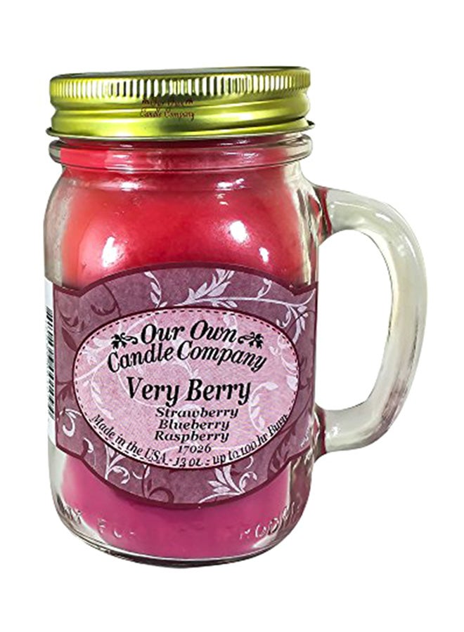 Our Own Candle Company Very Berry Scented 13 Ounce Mason Jar Candle