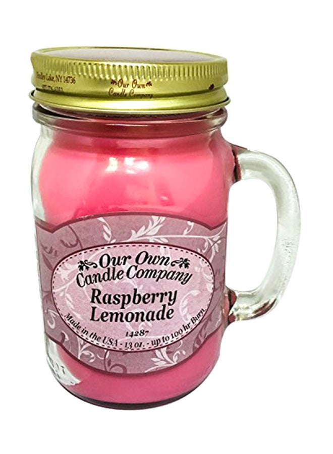 Our Own Candle Company Raspberry Lemonade Scented 13 Ounce Mason Jar Candle