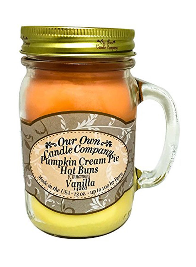 Fall Triple - Pumpkin Cream Pie, Cinnamon, and French Vanilla Scented 13 Ounce Mason Jar Candle Multicolour 5.2X3.8X3.2 inch