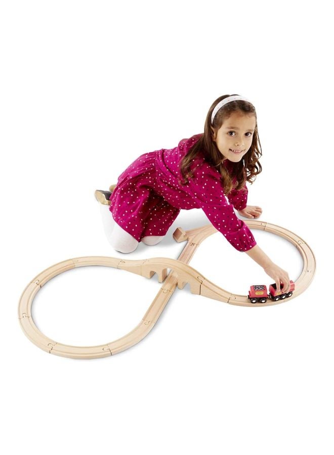 22-Piece Classic Wooden Figure Eight Train Set 12.5x3x9.5cm