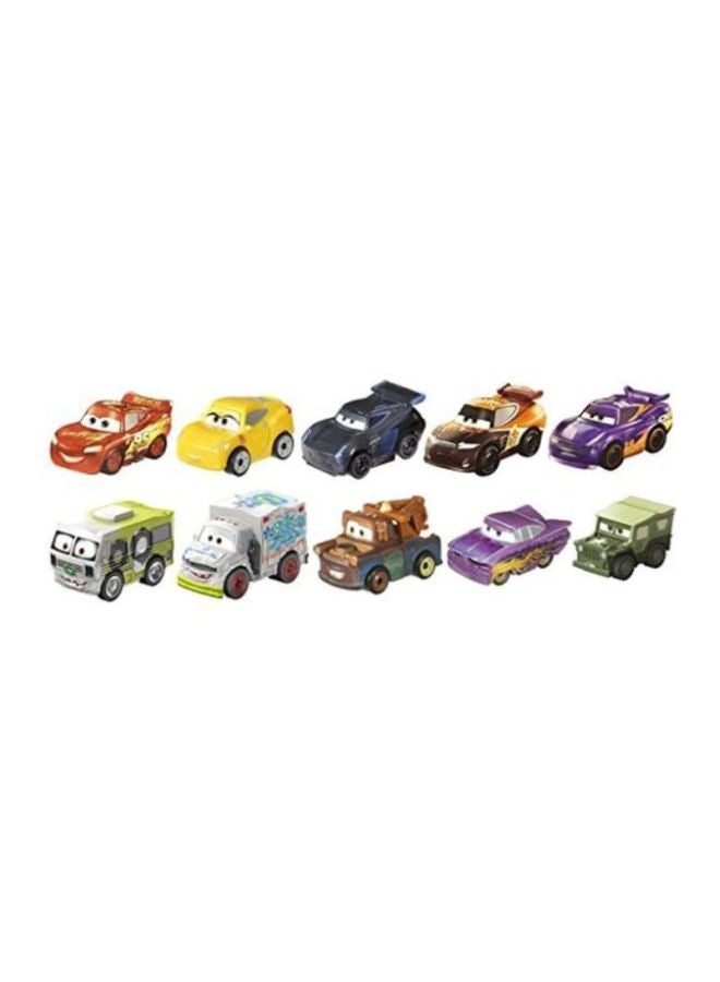 Pack Of 10 Pixar Mini Racing Cars FLG73 Multicolour