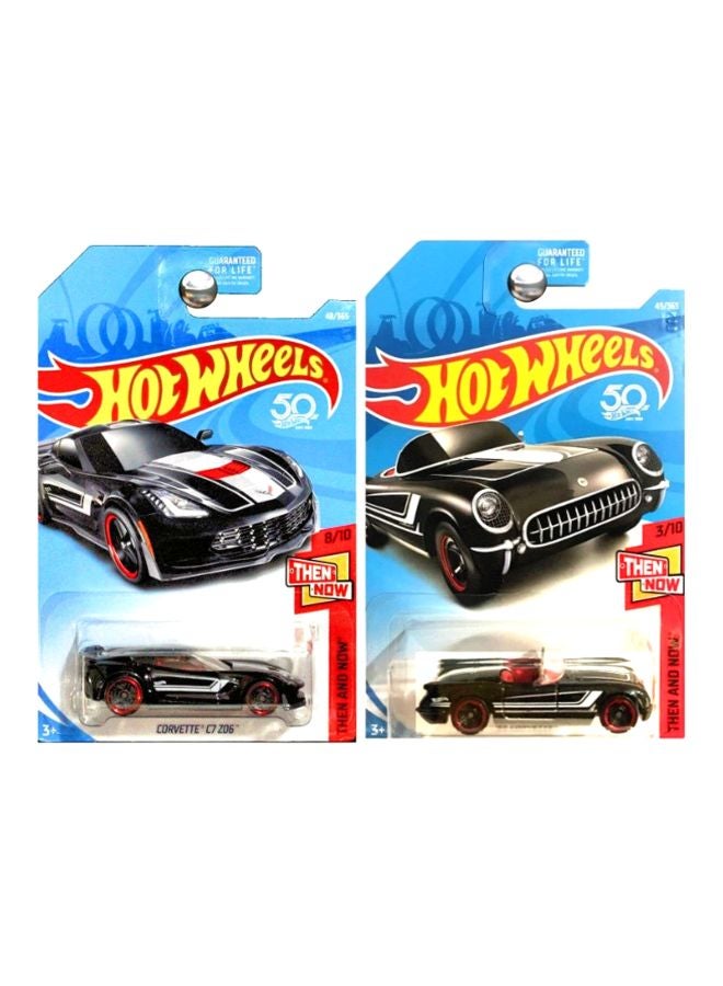 Pack Of 2 Then And Now 1955 Chevrolet Chevy Corvette And C7 Z06 ZO6 Diecast Vehicle