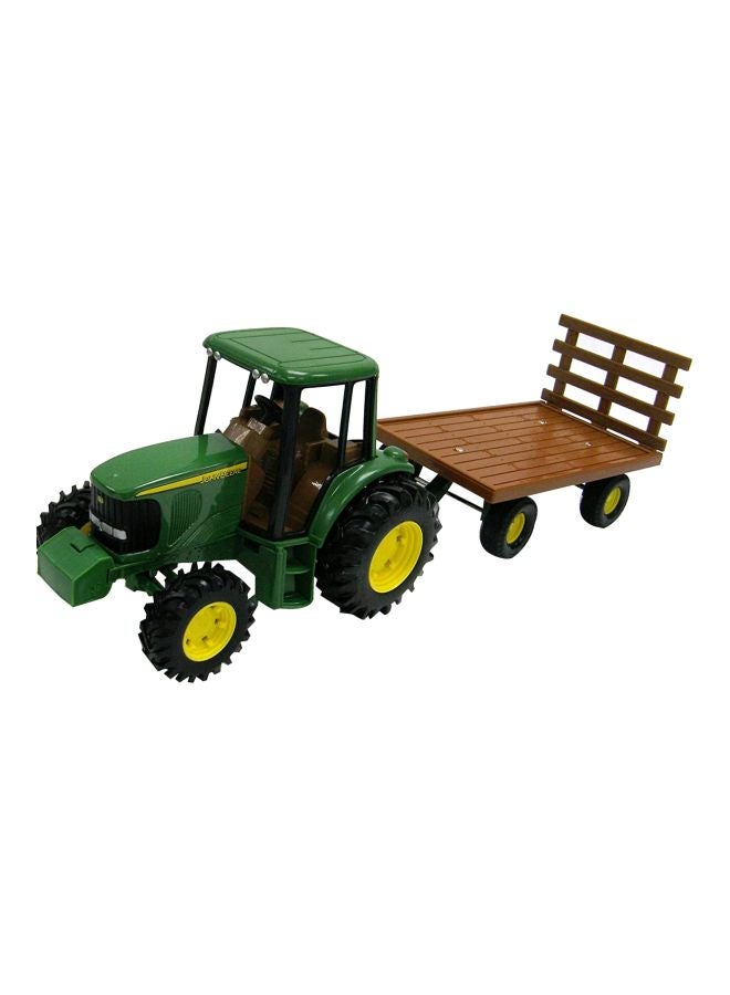 Tractor With Flarebox Wagon Toy 37163P Green 8inch