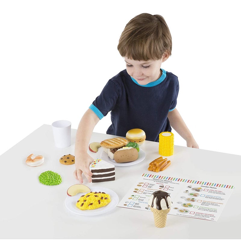 Melissa And Doug Food Fun Combine And Dine Dinners Toy, Blue