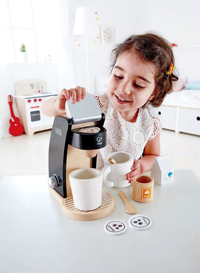 Coffee Time For Two Wooden Coffee Maker Play Kitchen Set 17.5 x 10.59 x 19.61cm