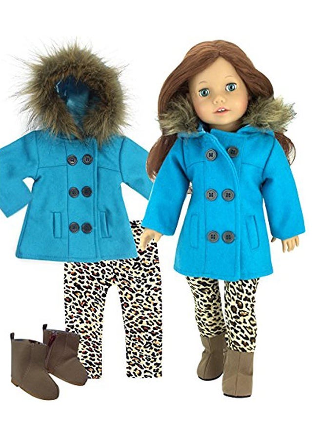 3-Piece Winter Coat Set For 18-Inch Doll