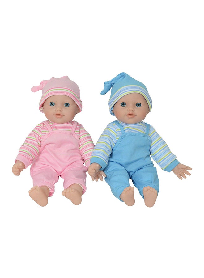 2-Piece Twin Girls Baby Doll Set 12inch