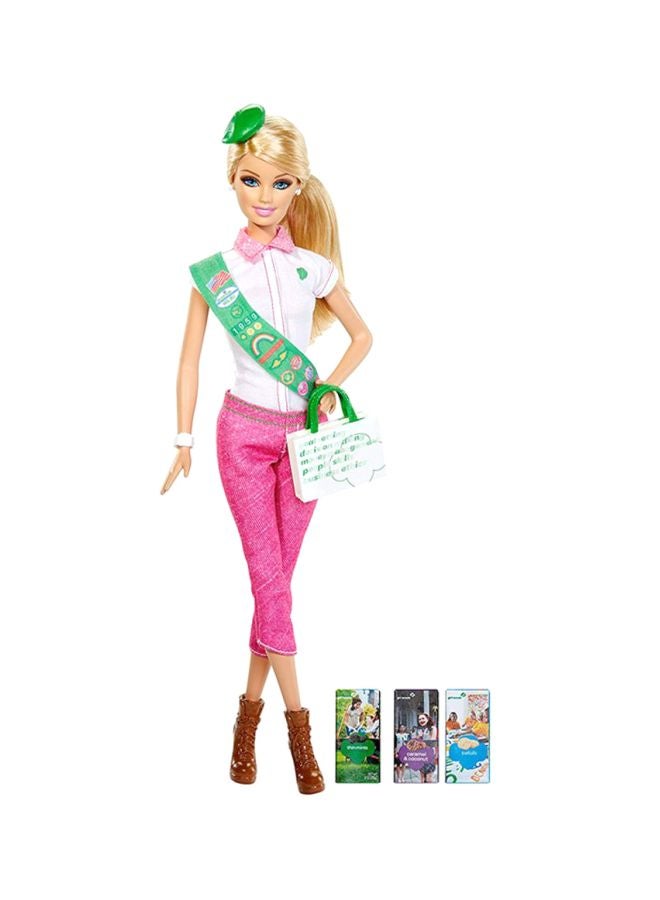 Girl Scout Barbie Doll With Blonde Hair And Accessories