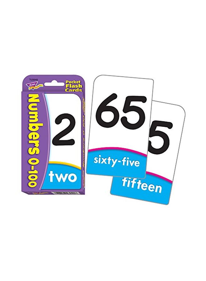 56-Piece 0-100 Numbers Pocket Flash Cards T-23040