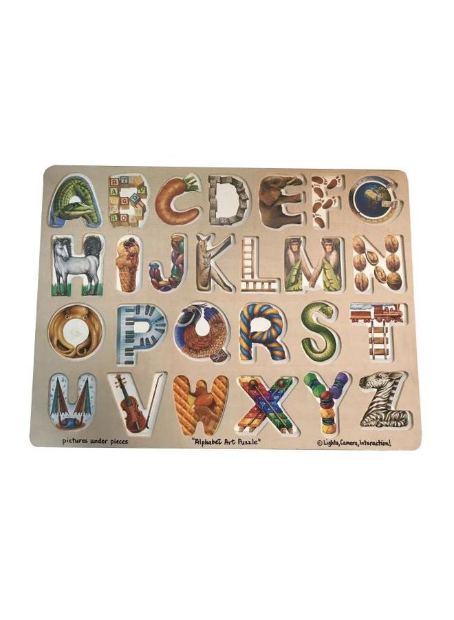 26-Piece Alphabet Art Wooden Puzzle 0.51x11.8x15.6inch