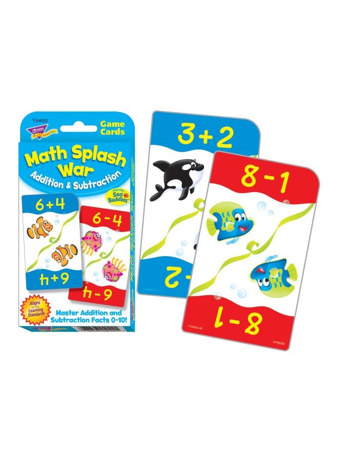 Math Splash War Addition And Subtraction Card Game T-24022