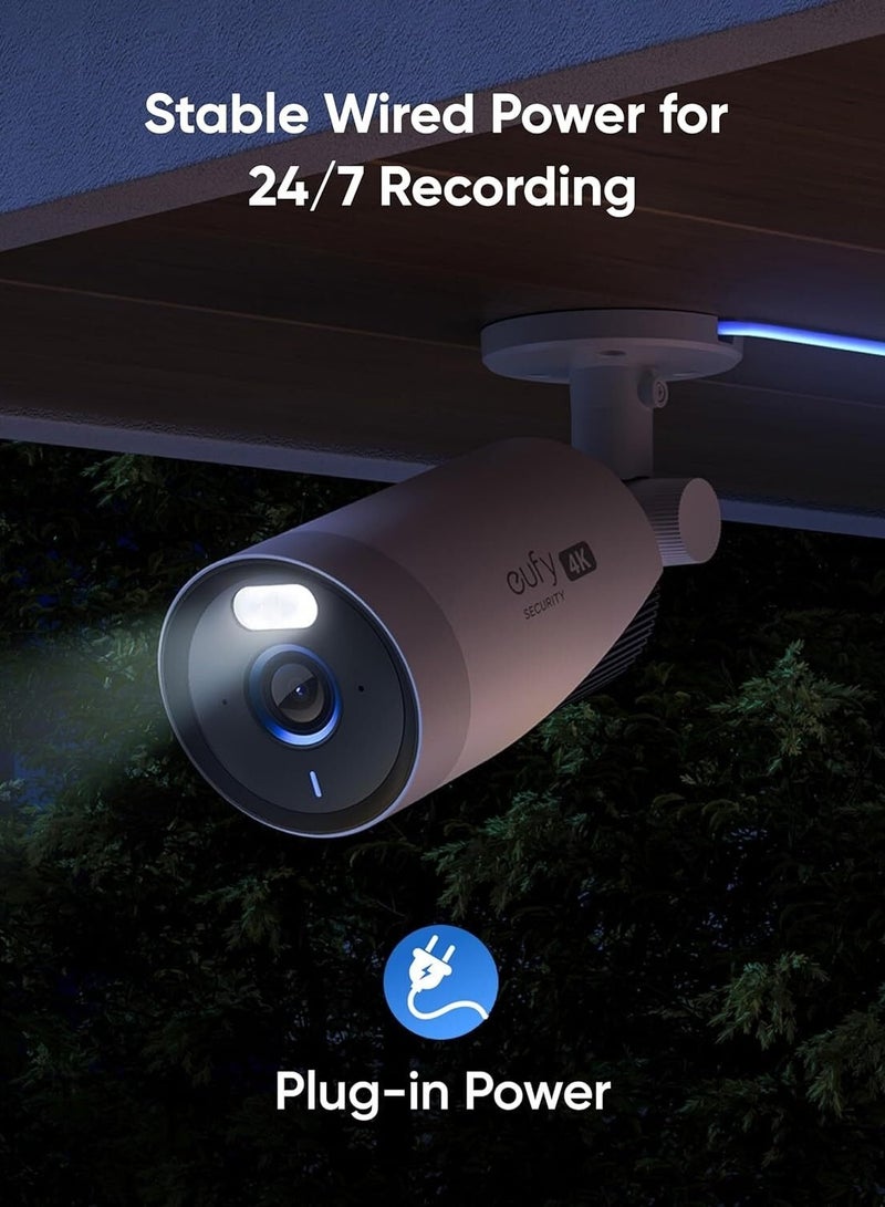 eufy Security E330 (Professional) Add-On 4K Wired Outdoor Security Camera with Spotlights for 24/7 Recording, Enhanced Wi-Fi, Face Recognition AI,No Monthly Fee, Requires