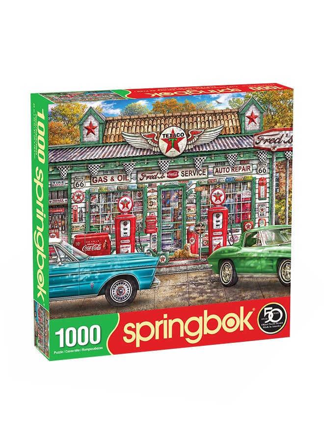1000-Piece Fred's Service Station Jigsaw Puzzle 30 x 24inch