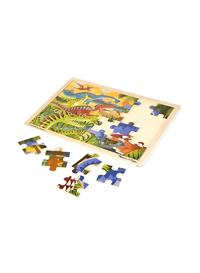 24-Piece Dinosaurs Jigsaw Puzzle With Storage Tray
