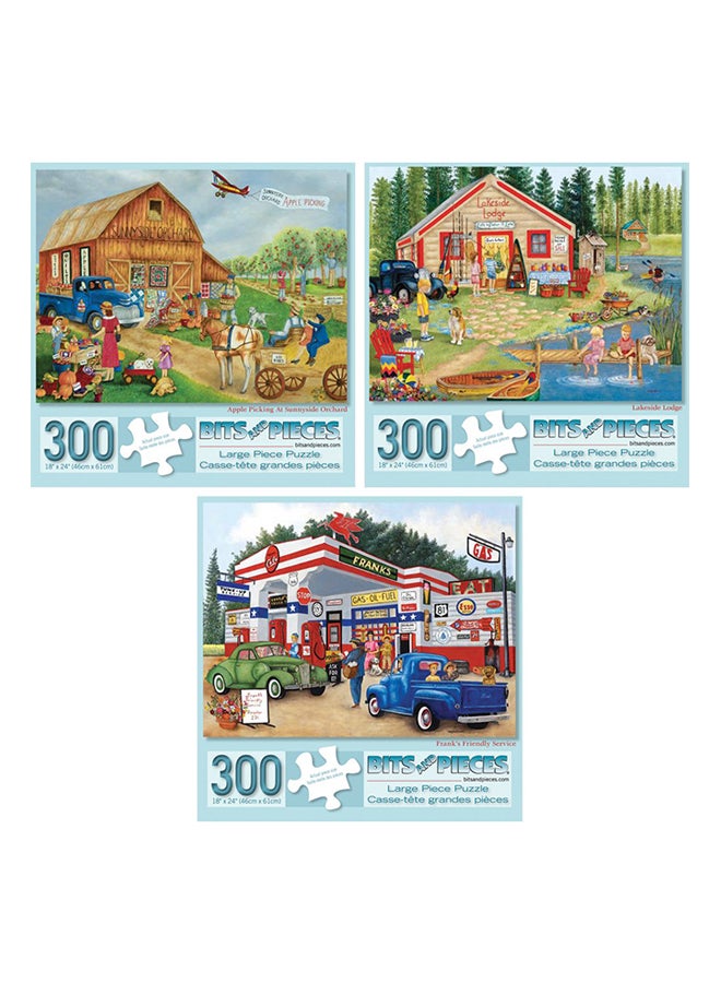 Pack Of 3 Jigsaw Puzzles Set, 900 Pieces